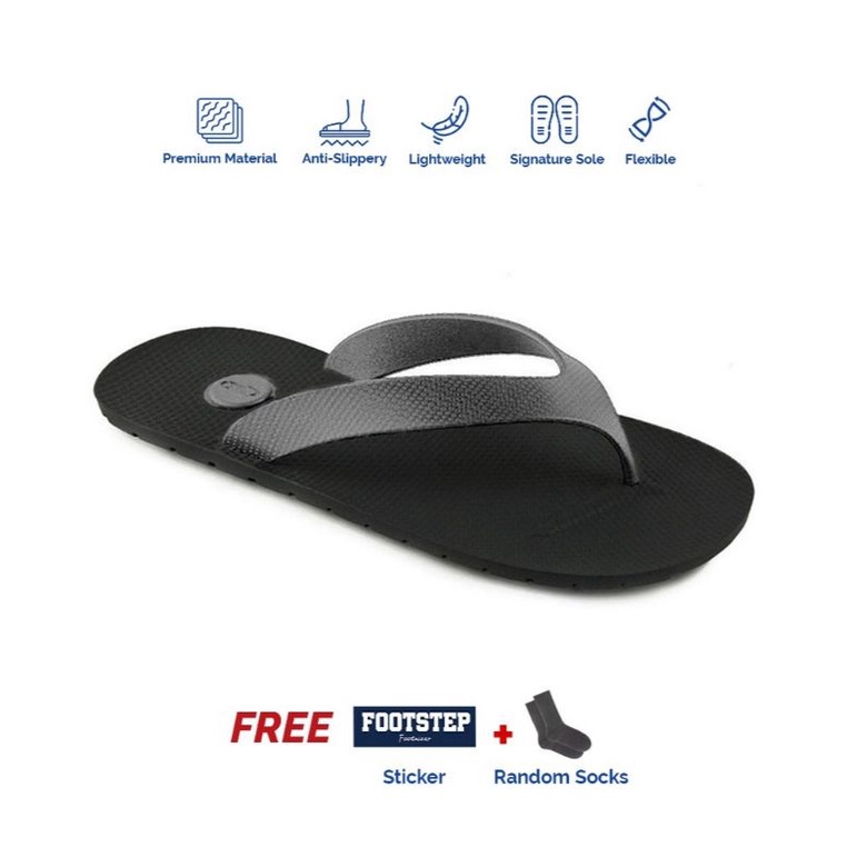 Sandal Pria Jepit Footstep Footwear - Adam Black | RWS