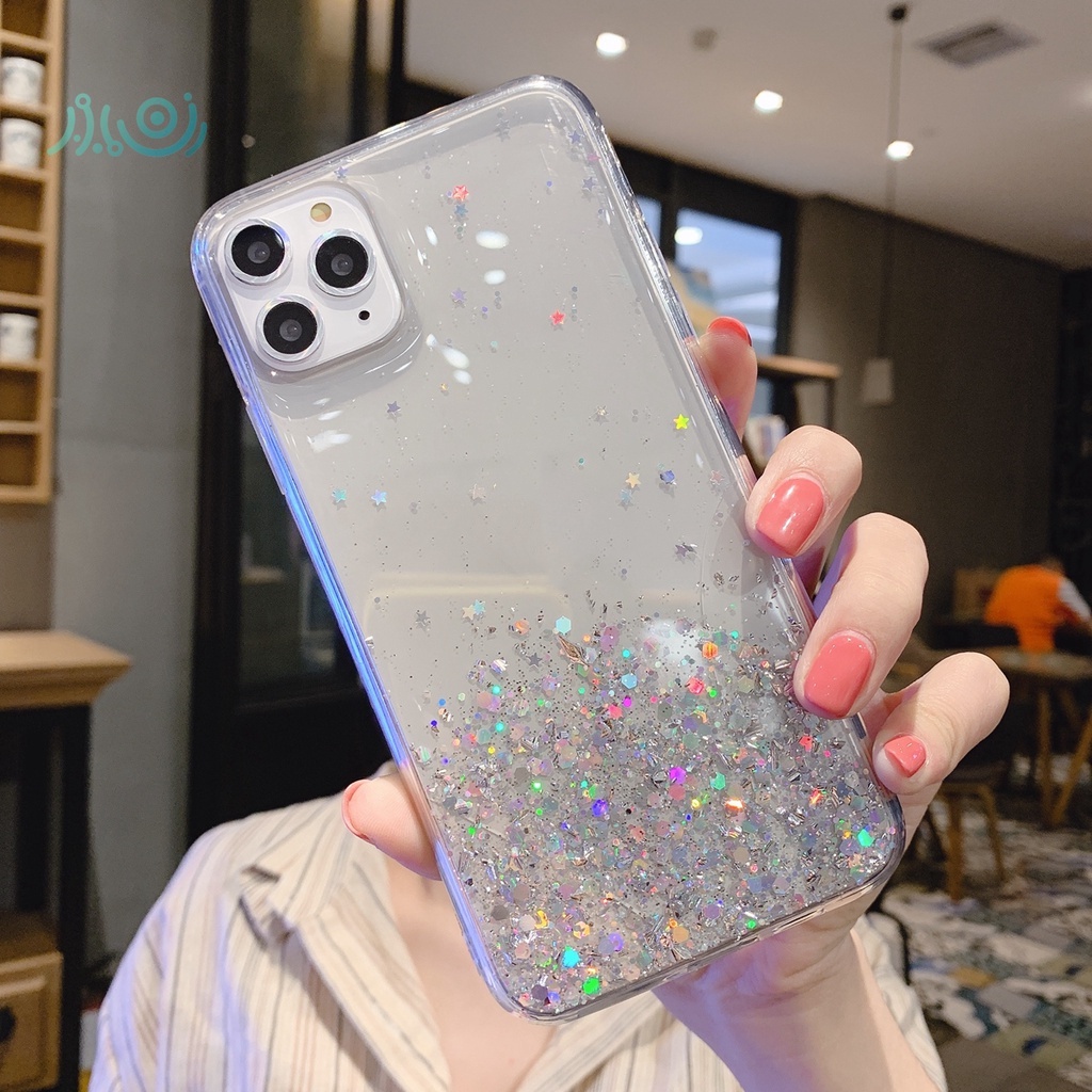Bling Glitter Phone Case For OPPO A3S A5S A7 A12 A12E A5/A9 2020 A91 A92 A52 F9 F11 F7 F1S Sparkle Glitter back cover transparent silicone case