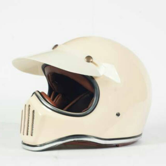 Helm Cakil Motor Boulter Brawler Antique White