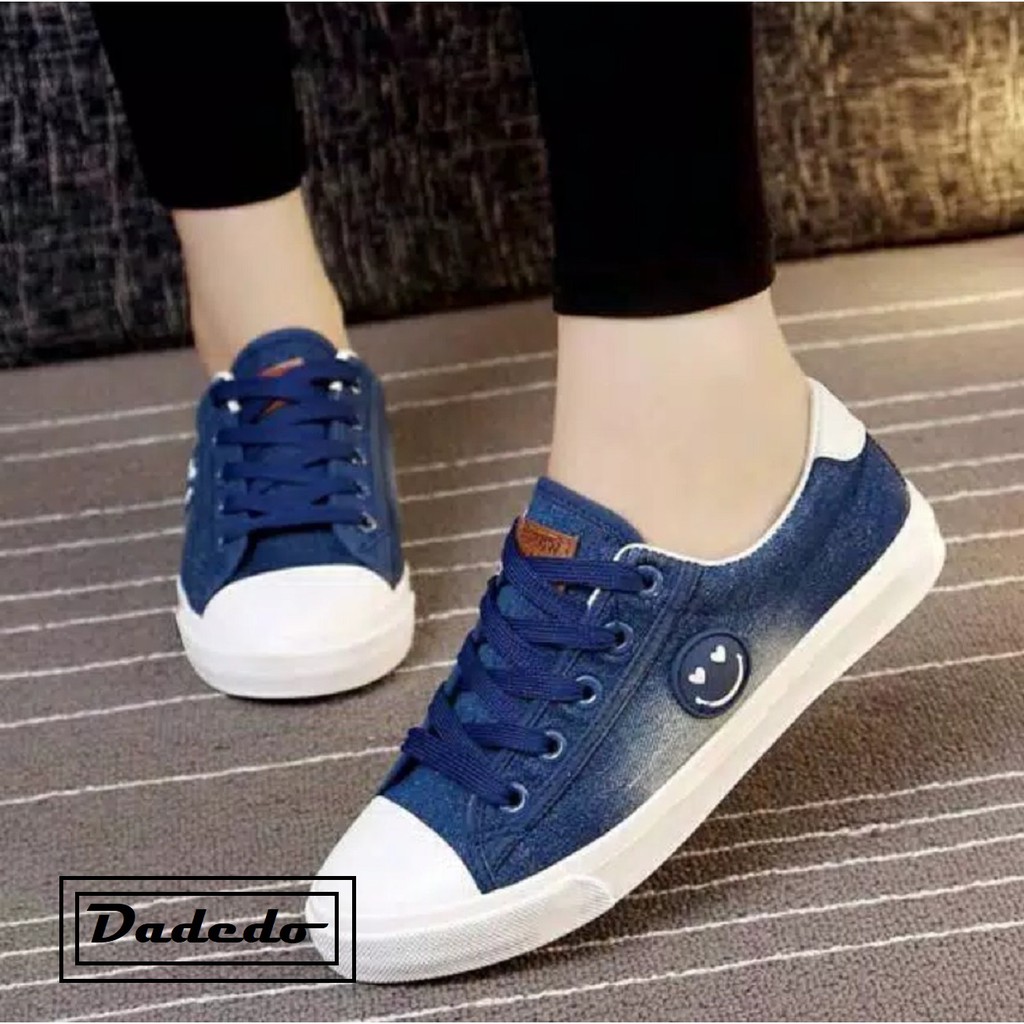 Sepatu Kets Wanita DENIM SMILE Biru muda/Biru dongker New-3
