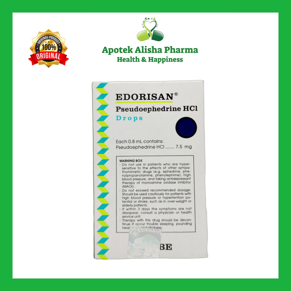 EDORISAN ORAL DROPS 15ml - Edorisan Drop Obat Flu Pilek Meler Hidung Tersumbat Bayi / Edorisan Baby Drops