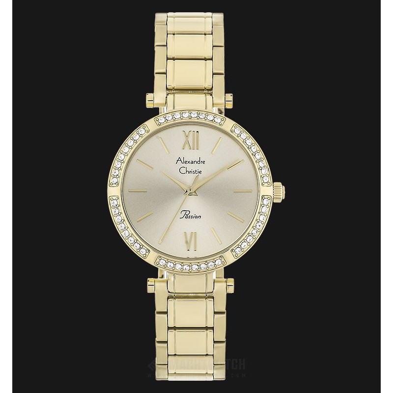 Alexandre Christie AC 2710 LH BGPIV Ladies Beige Dial Gold Stainless Steel