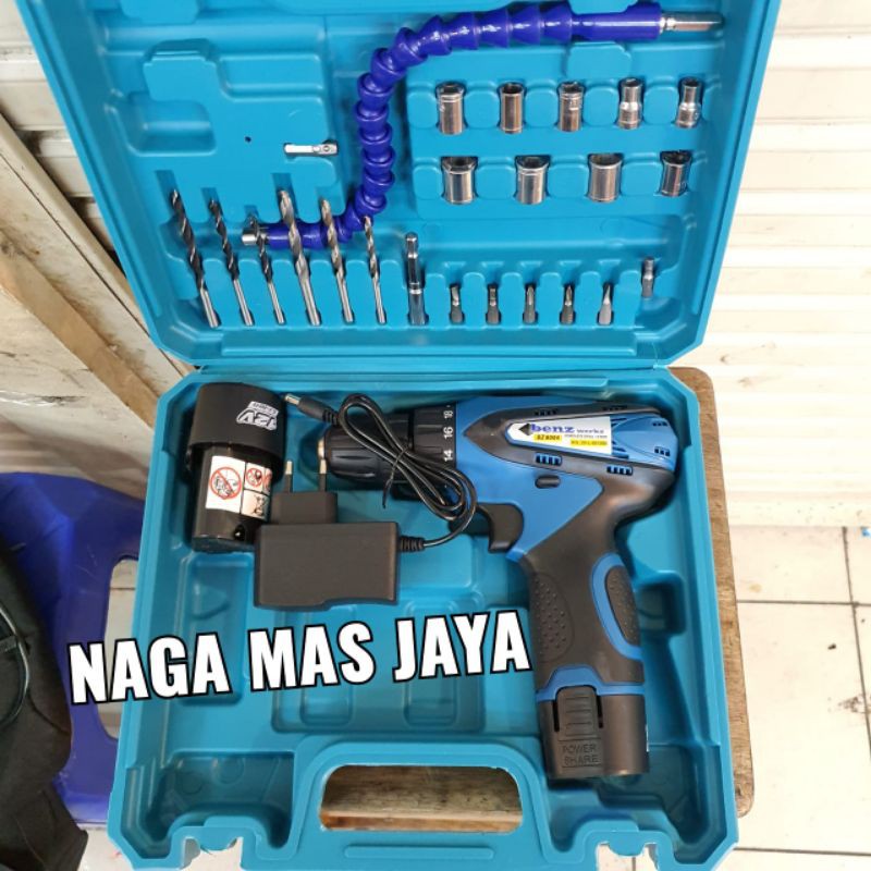 BENZ BOR BATERAI / BOR CAS BENZ BZ 8004 12VOLT / BOR CORDLESS DRILL 10MM BZ-8004 12V