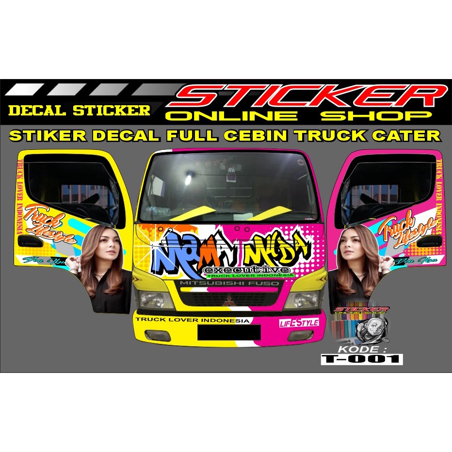 STIKER MOBIL TRUK MITSUBISHI CANTER DECAL PRINT TRUCK FULL KABIn TERBARU