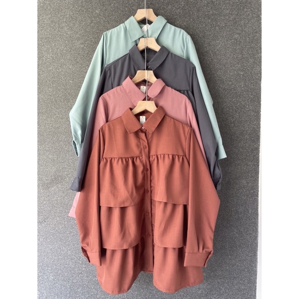 Atasan Linen / TNS 065 / Kemeja Tunik Blouse