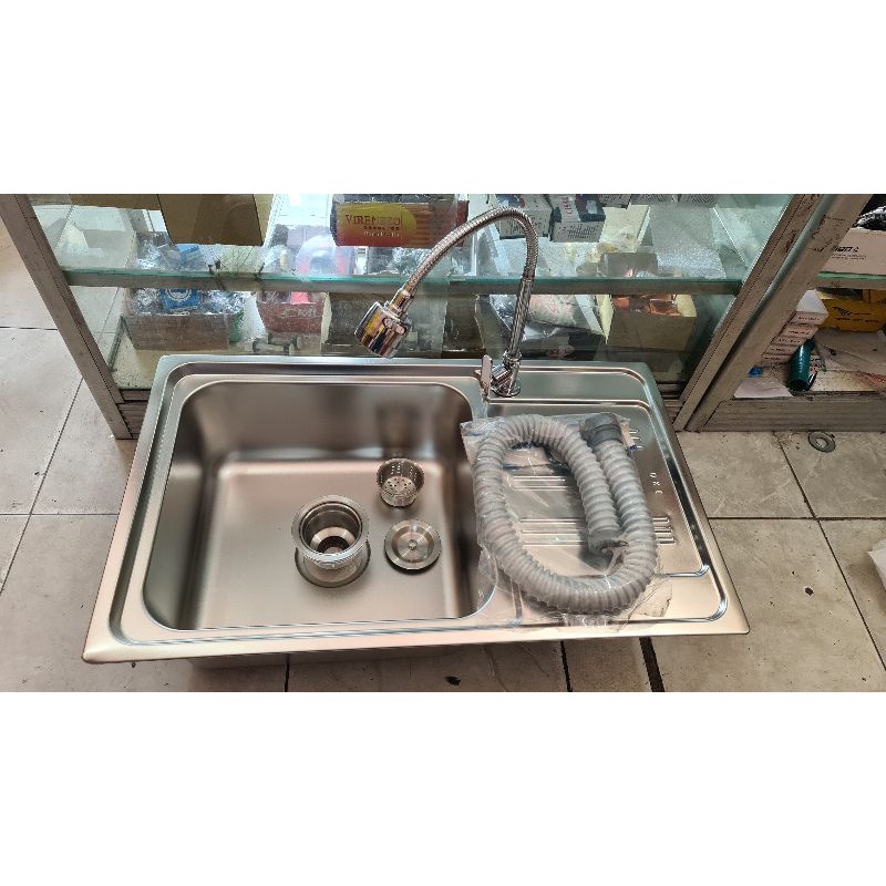 NEW bak cuci piring stainless tebal paket kran PROMO TERMURAH