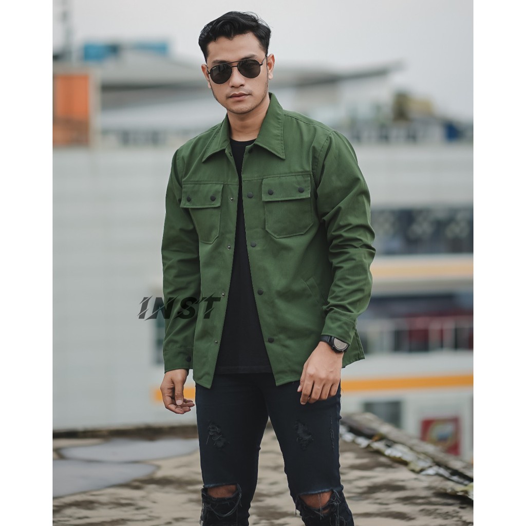 INST JAKET CANVAS COWO SEMi PARKA/TREKER/ TERMURAH( bisa bayar di tepat ) COD