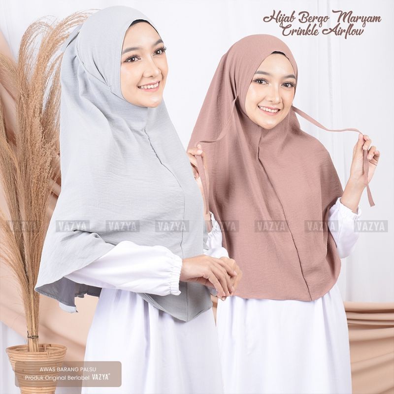 Hijab Bergo Maryam Tali Crinkle Airflow