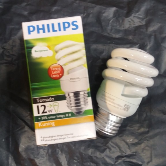 Philips Tornado 12Watt Putih / Kuning (sudah termasuk Bubble Wrap)