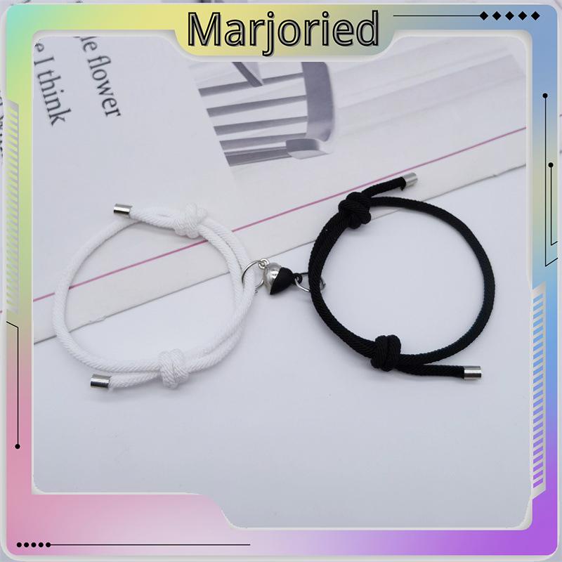 2 Pcs Pasangan Gelang Magnet Adjustable Pesona Gelang Cinta Aksesoris Fashion Hadiah-MJD