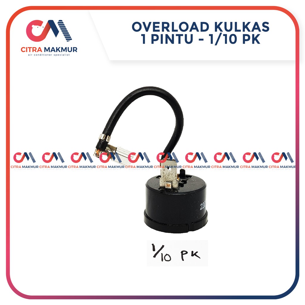 Overload Klixon Kulkas 1/10 pk mini bar satu pintu 1 bulat hitam refrigerator bimetal kompresor