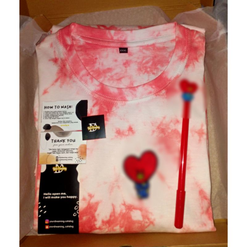 Kaos tie dye BT21 Dewasa / baju Tie dye + box
