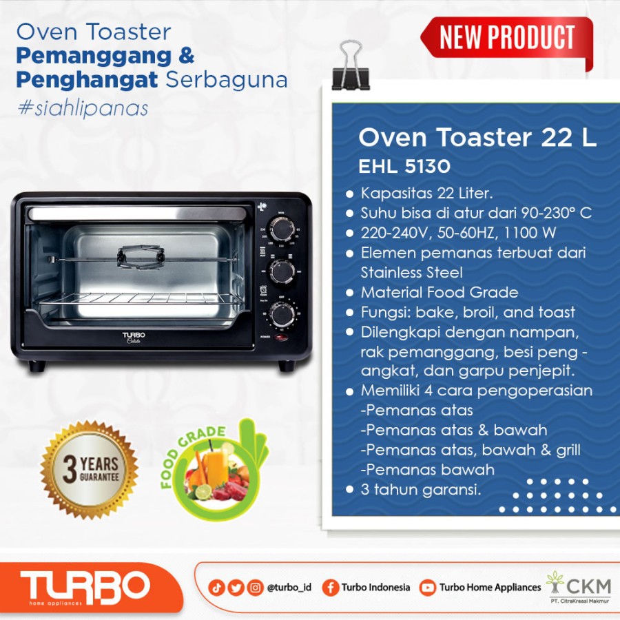 EHL5130 Oven Toaster Turbo Calista 22 L EHL 5130 Listrik