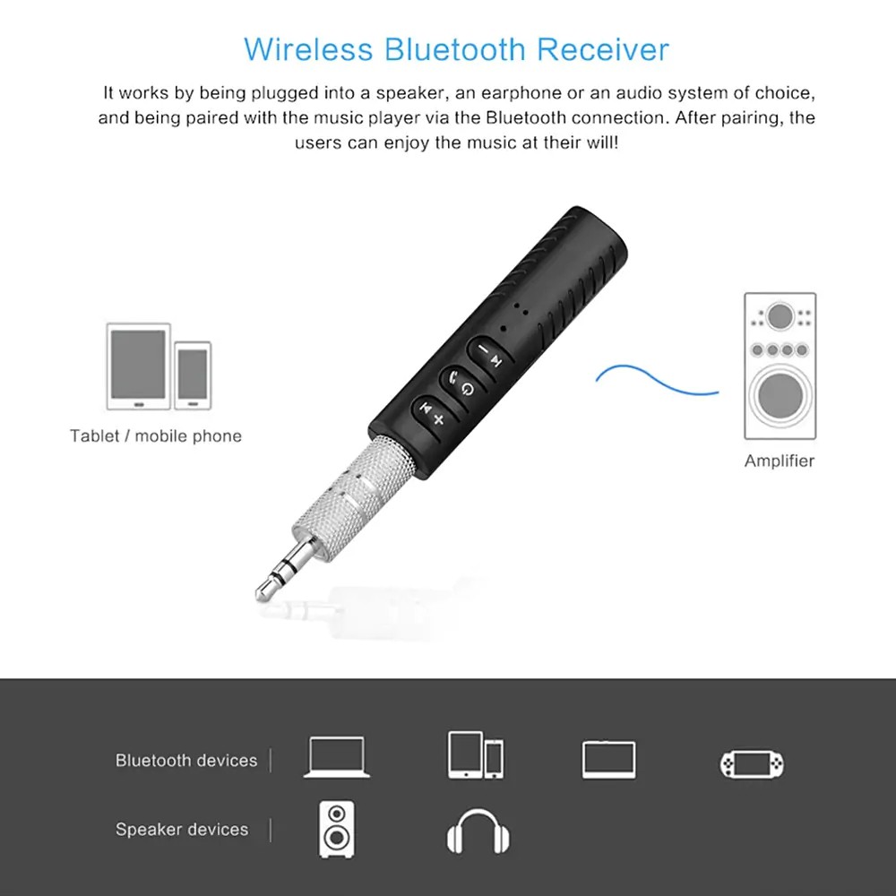 AUX Car USB 3.5mm Wireless Adapter Audio Stereo Y-16 Bluetooth 4.2 Receiver mic wireless microphone vlog tiktok