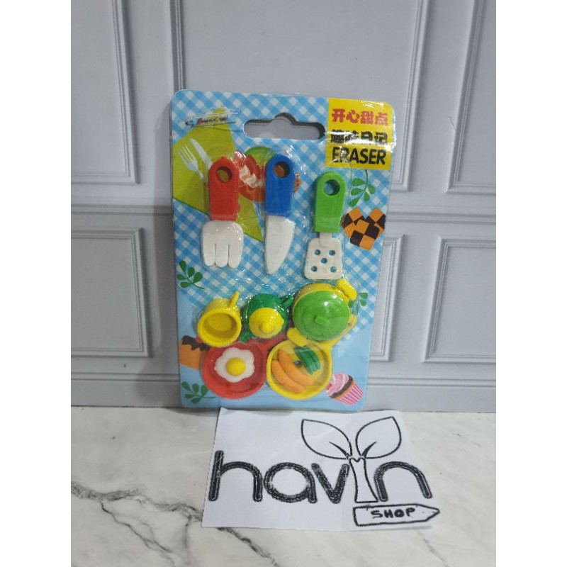 Penghapus lucu makanan kue/STIP KUE/hapusan fancy/hapusan set/stip-A