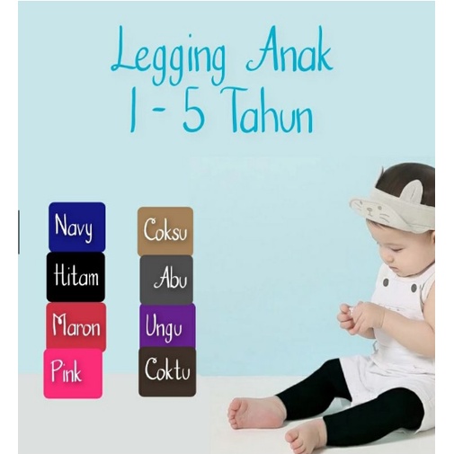 Legging Anak Perempuan Polos Spandek Premium halus tebal Semua Usia 1-10 Tahun Bisa COD