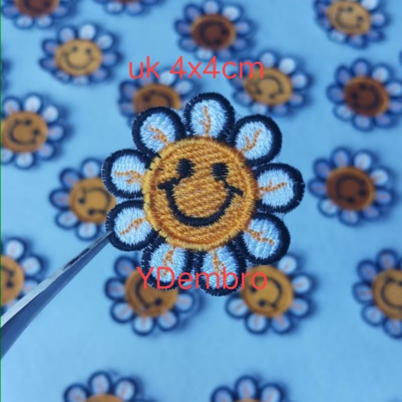 Patch Bordir Smile Sun Flower