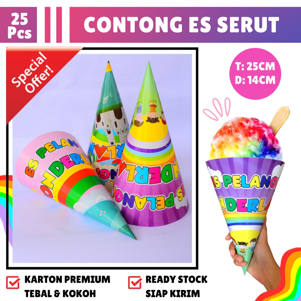 

Kemasan Es Pelangi Jual Wadah Es Serut Salju Kerucut Cone Jumbo Murah