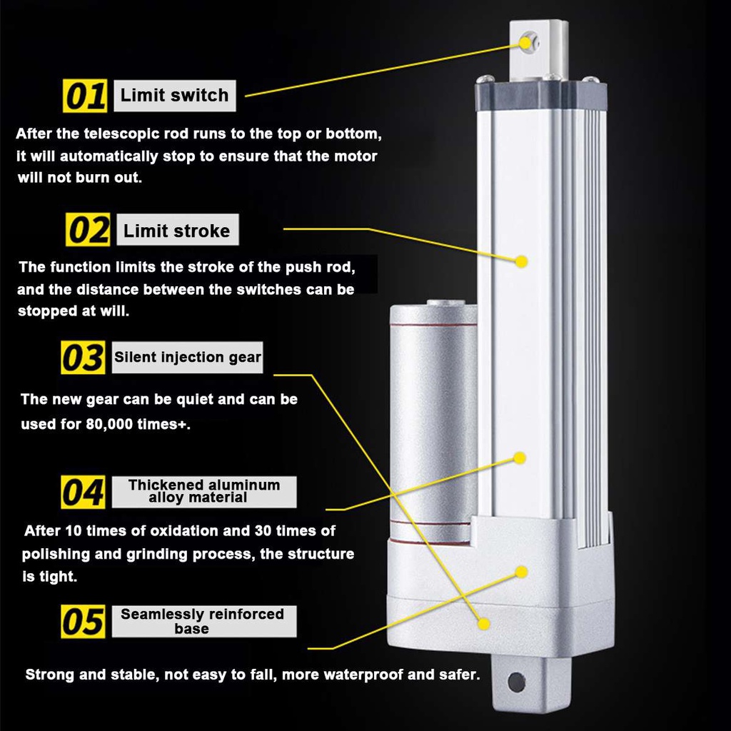 ⚡⚡Hidrolik Elektrik Linear Actuator Putter Electric putter Actuator Linear Motor Moving Stroke Linier Aktuator 12V DC 900N/1500N Kerro