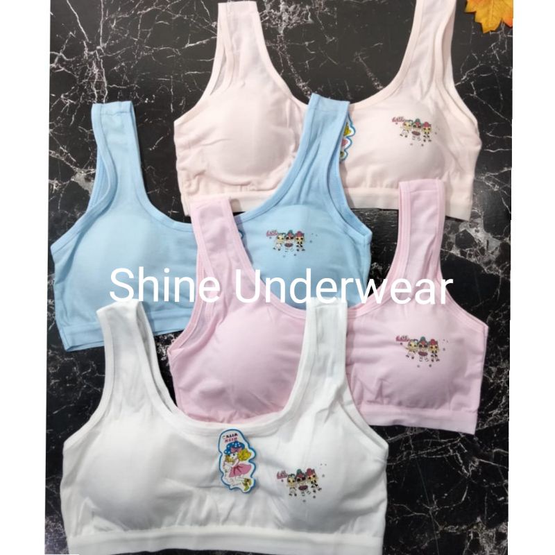Miniset anak perempuan remaja dewasa bra bh anak perempuan katun step 3  halus lembut model sport Hanmanli