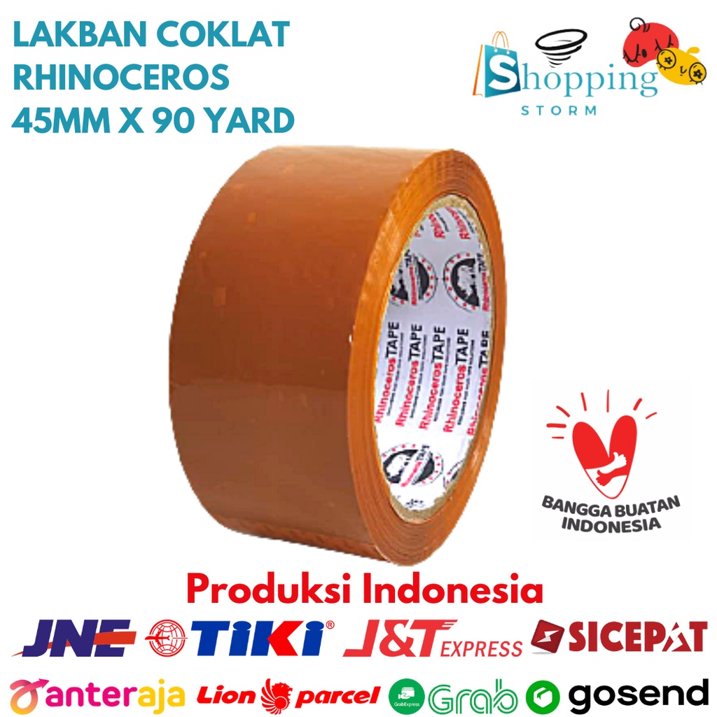 

Lakban Coklat RHINOCEROS Tape Solatip Isolasi Warna 2Inch 45mm x 90 Yard