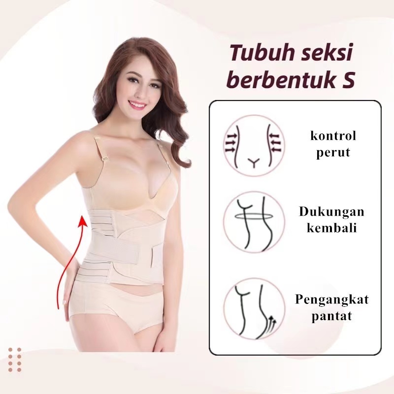 BISA COD! KORSET Pelangsing Body Slimming Korset Pasca Setelah Melahirkan Pengecil Perut Double Perekat