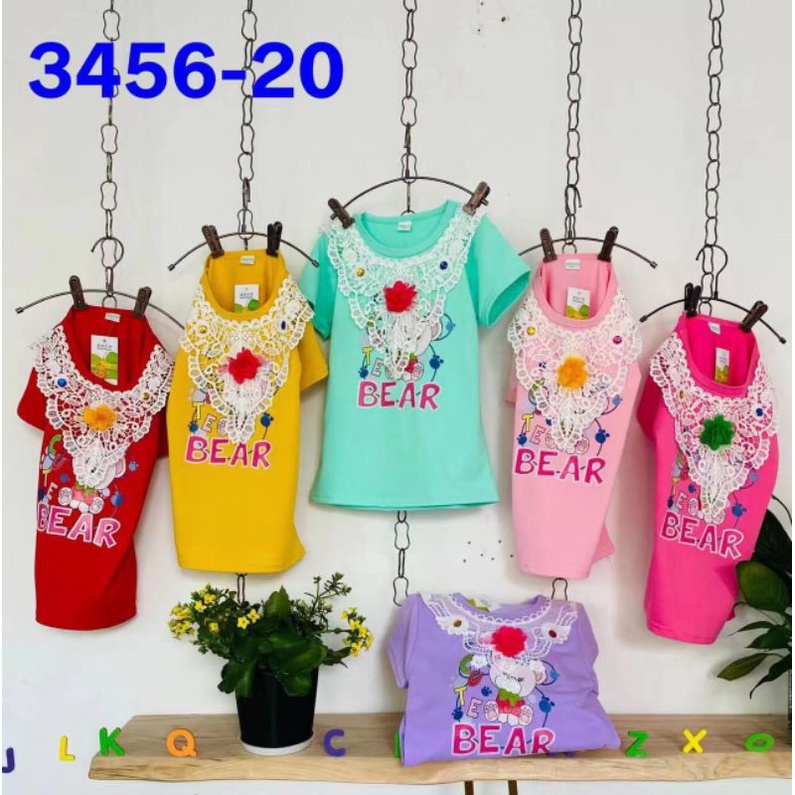 Atasan Anak Perempuan//Kaos Import Motif Renda Usia 2-6tahun