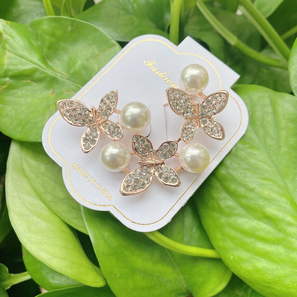 Baru Kreatif Mutiara Pin Bros Berlian Imitasi Bros Elegan Cukup Gaya Bros Mutiara Bros-25#