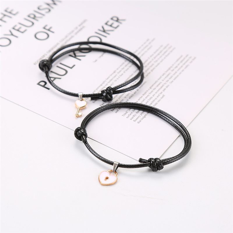 2Pcs / A Pasang Gelang Pasangan Gelang couple Kunci Cinta -PD