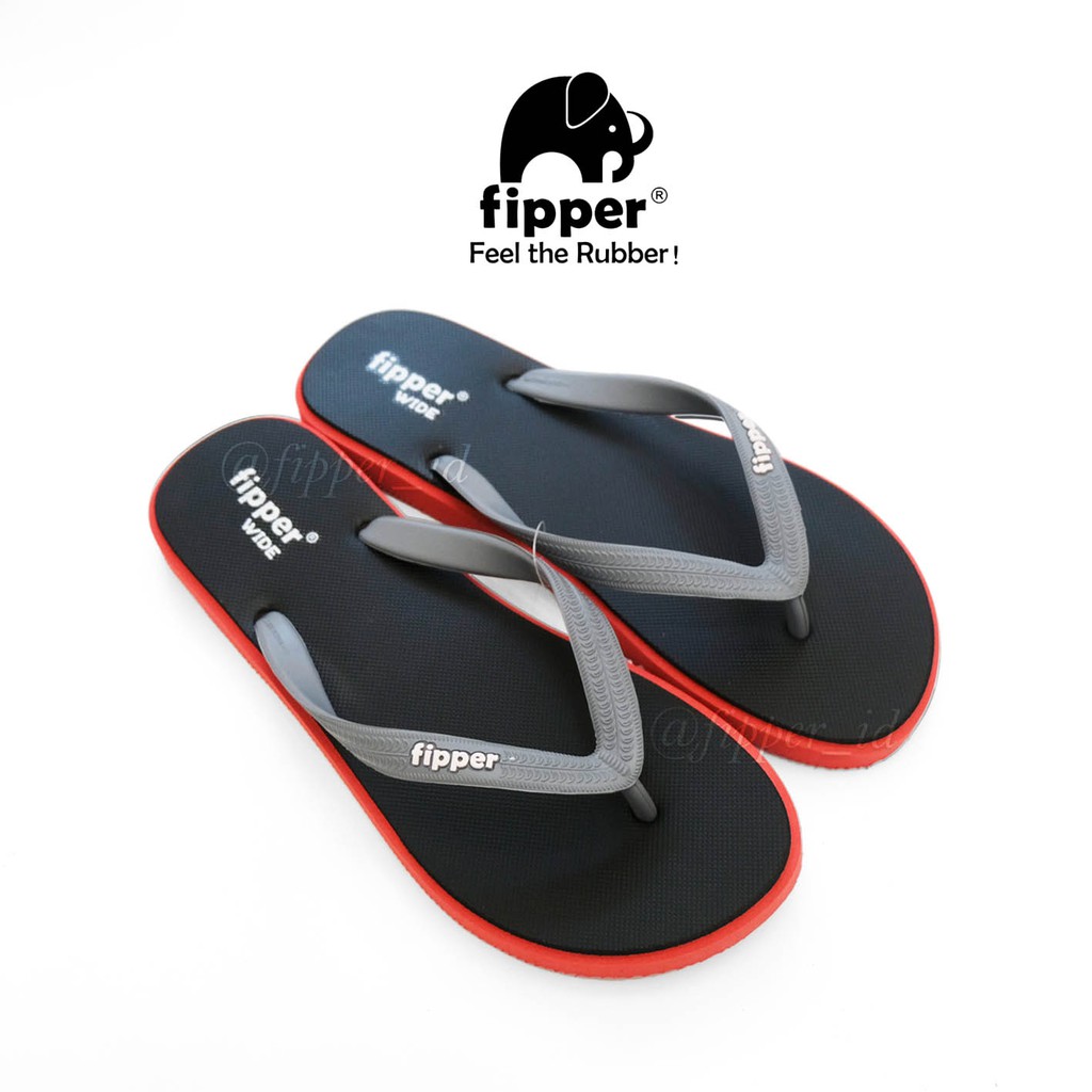 Sandal Fipper Wide Original for Man - Black/Red/Grey