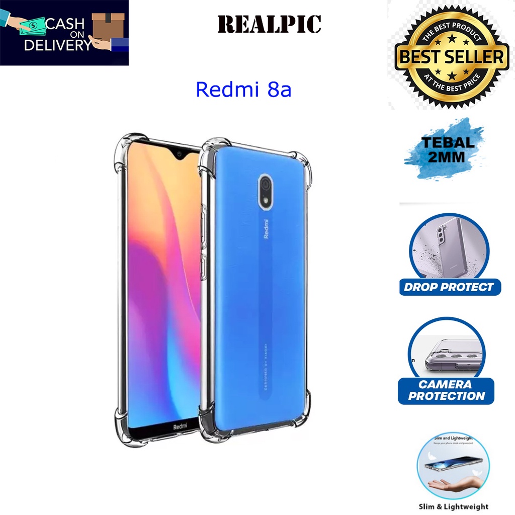 Case Xiaomi Redmi 8a Casing Clear HD KETEBALAN 2MM BENING TRANSPARAN TPU Premium Softcase