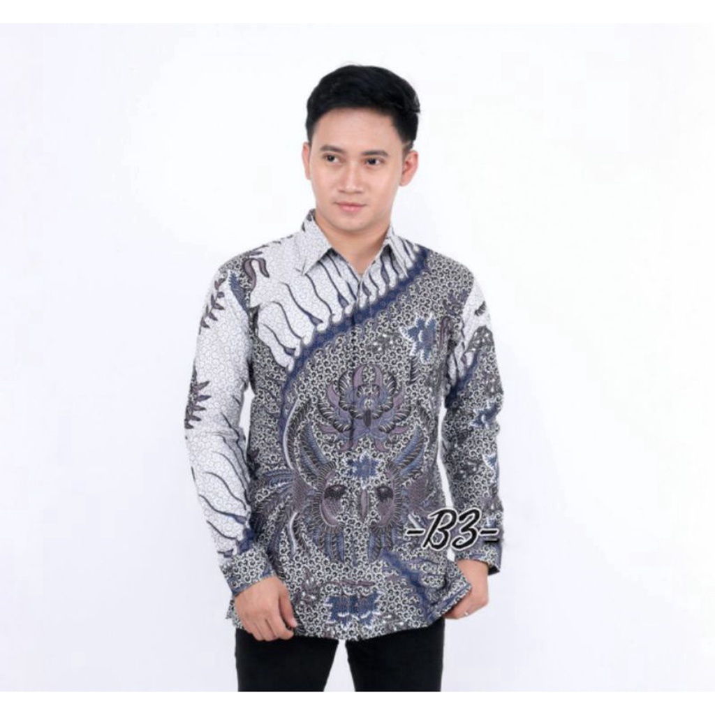 [ COD ] Baju pria Lengan panjang batik Kampus Modern