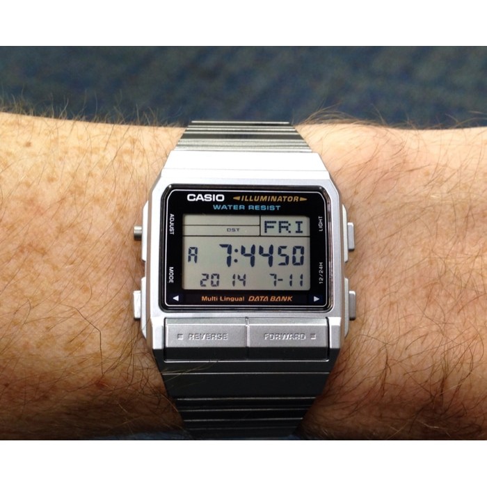 Promo  Jual jam tangan casio  Jam Tangan DataBank Unisex Casio Original Jam Casio DB-380-1 Rantai