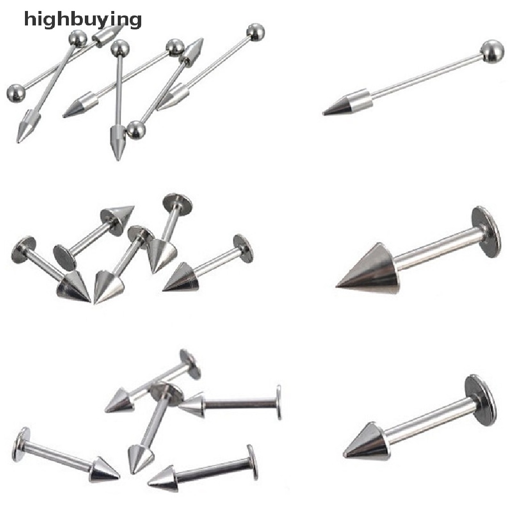 Hbid 60 / 85PCS Anting Tindik Lidah / Alis / Hidung / Perut Bahan Stainless Steel