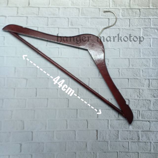 Hanger kayu palang dewasa(wood)warna coklat ,gantungan baju