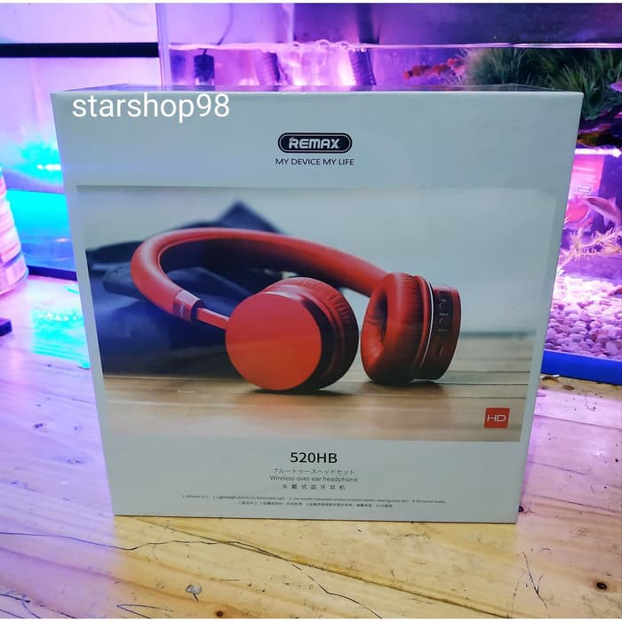 REMAX Headphone RB-520HB - Bluetooth Stereo Bass Headset RB520HB - Merah