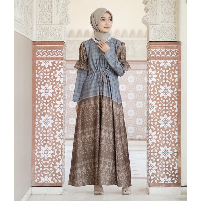 TWOTONE Dress - Tealbrown by Vanilla Hijab