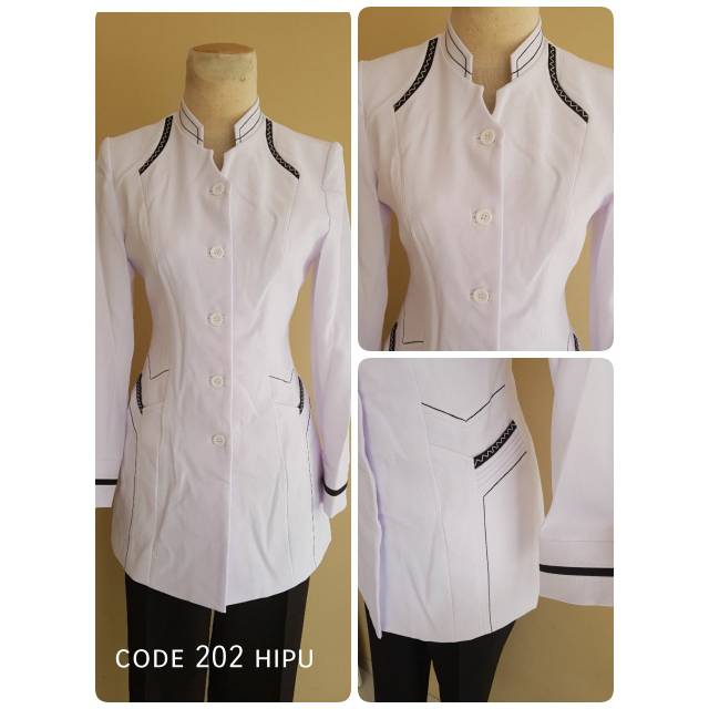 Promo Baju Blazer Muslim Guru Putih Lis Hitam 202 Pegawai Wanita Cewek Modis Ramadhan Puasa Lebaran Shopee Indonesia