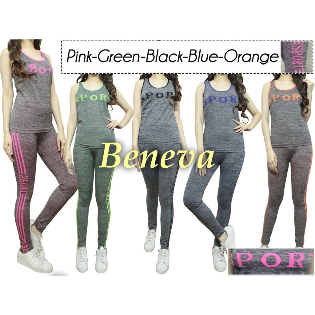 SETELAN BAJU SENAM WANITA-SETELAN BAJU OLAH RAGA WANITA-SETELAN BAJU FITNESS WANITA-MOTIF SPORT