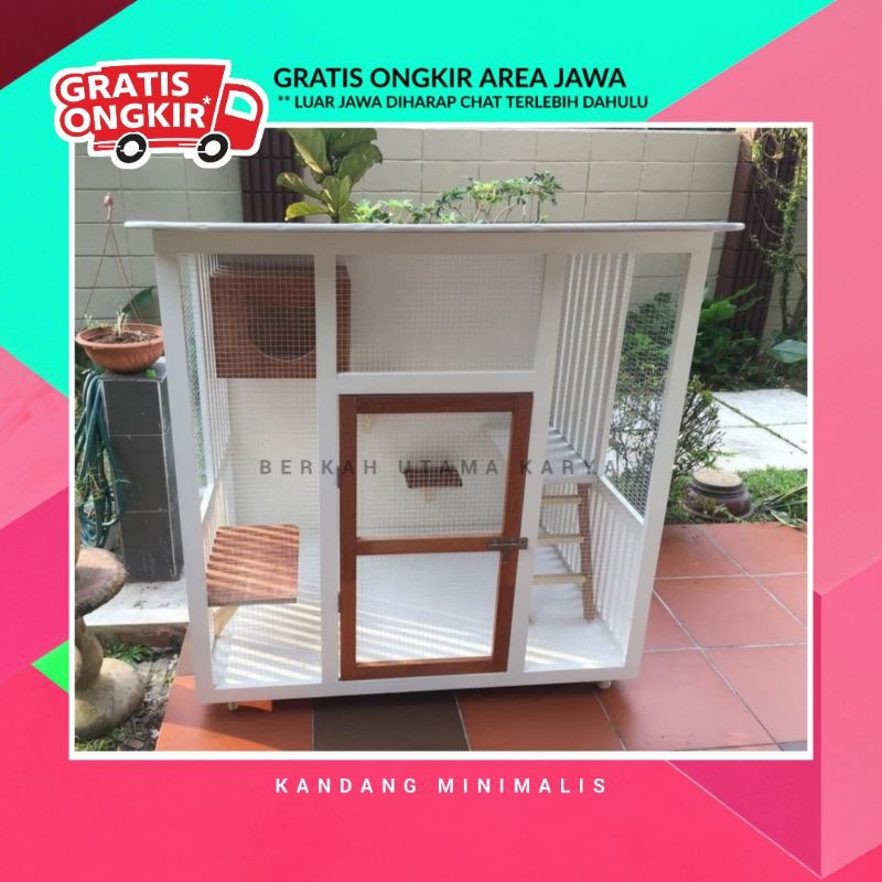 kandang kucing kayu rumah kucing cat room cat house custom