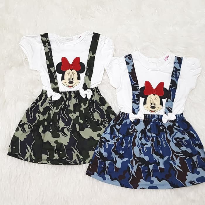 Baju Anak Bayi Perempuan 6 7 8 9 10 11 13 bulan hingga 1 tahun an Army Tentara Minnie 1