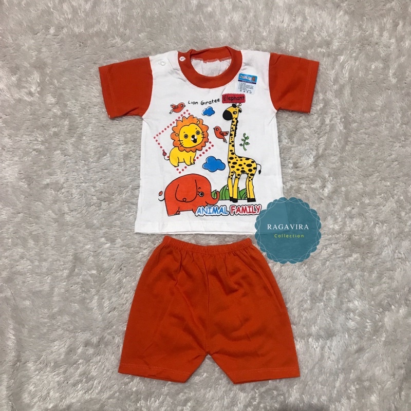 BAJU BAYI animal family Setelan 3-18- Bulan (PD017)