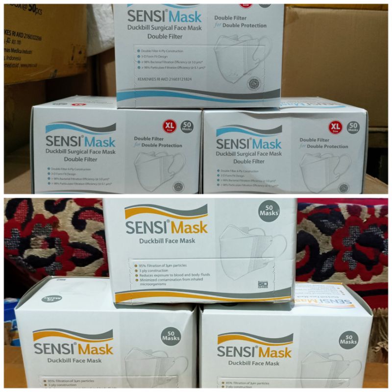 masker sensi duckbill 1 kotak isi 50 pcs