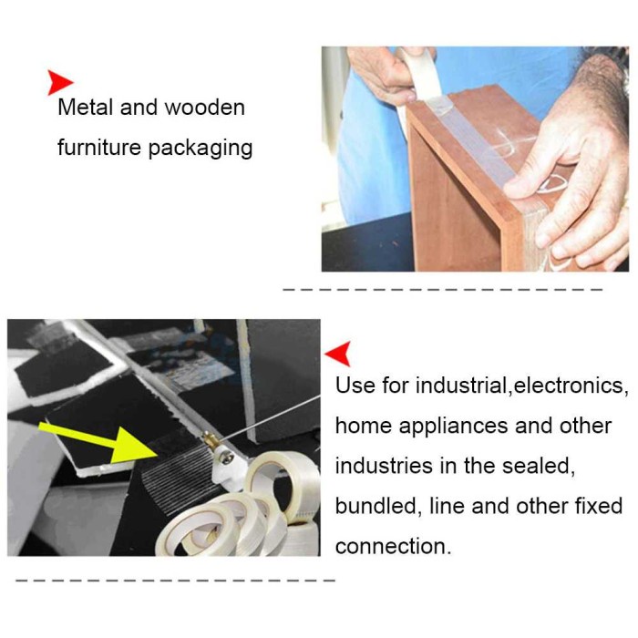 Lakban Serat Filament Serbaguna Perekat Serbaguna Elektronik Furniture Kasa Gipsum Plafon