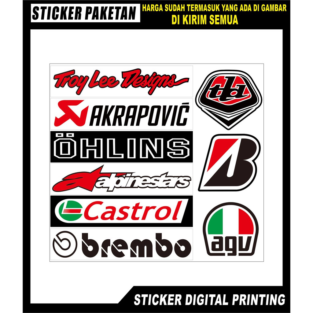 Sticker Sponsor Sticker Racing Sticker Motor Sticker Shopee Indonesia