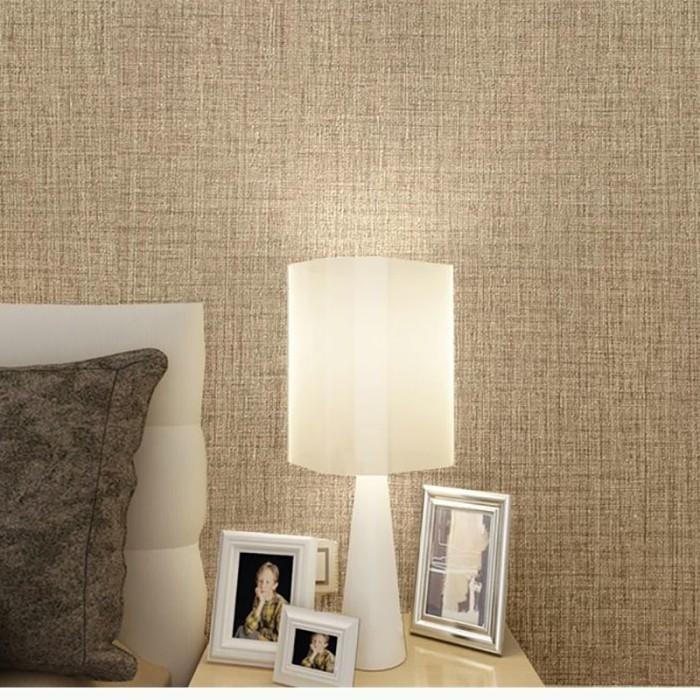 Home Wallpaper Sticker Dinding Embos Cream Rajut Polos - 45Cm X 10 M
