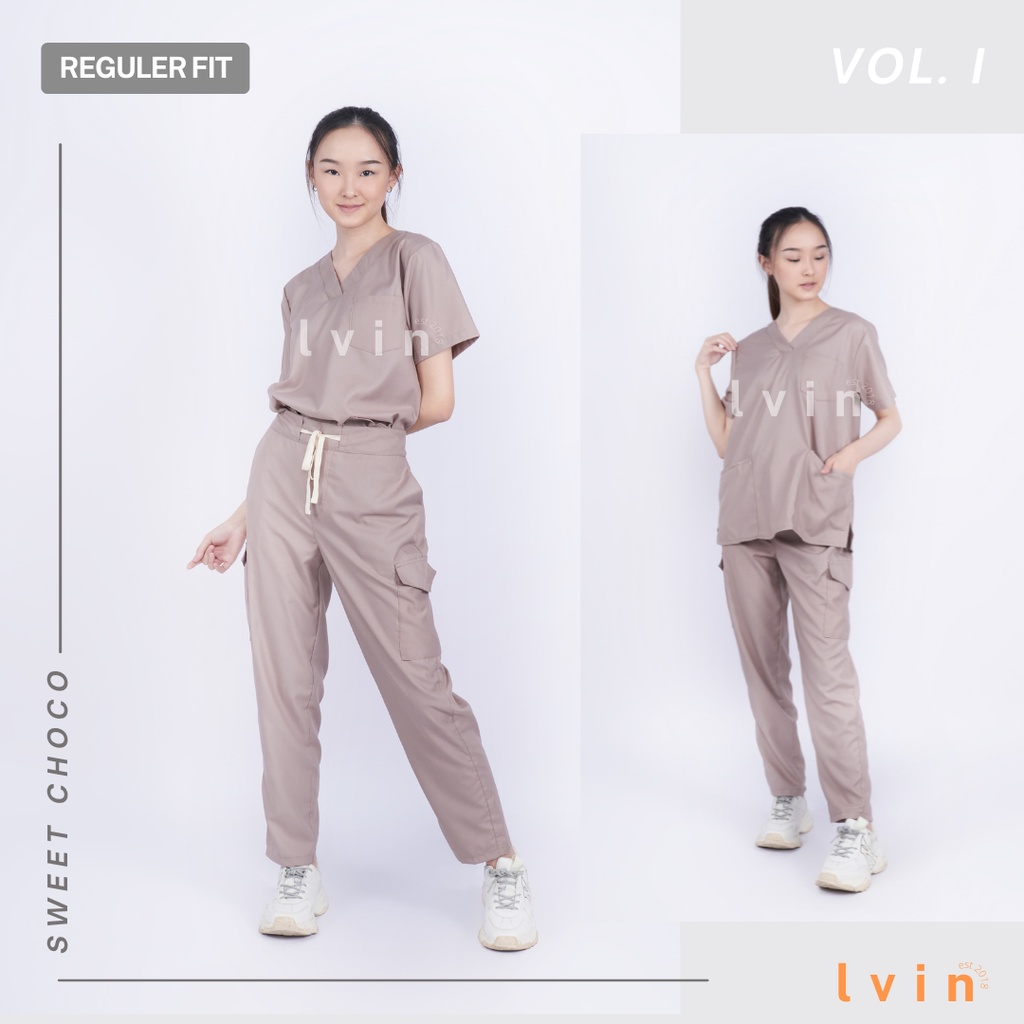 [ Lvin ] Vol I - Baju OKA Celana Reguler Fit / Baju Jaga / Set Baju Celana Jaga Oka / Dokter Lengan Pendek / Baju OK / Bright Series