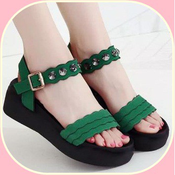 sandal tali wanita wedges wedges tali