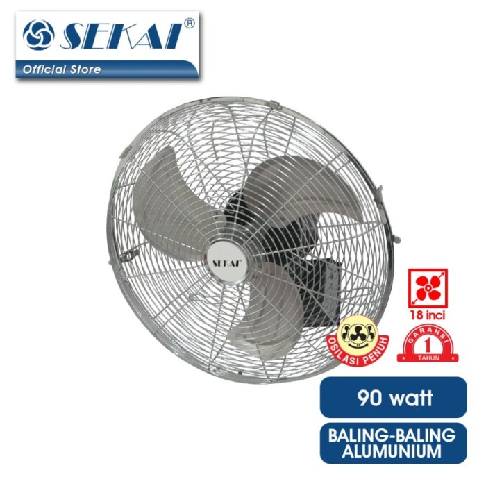 SEKAI Wall Fan 18 Inch HWN1859RC Kipas Angin Dinding Remote HWN-1859RC