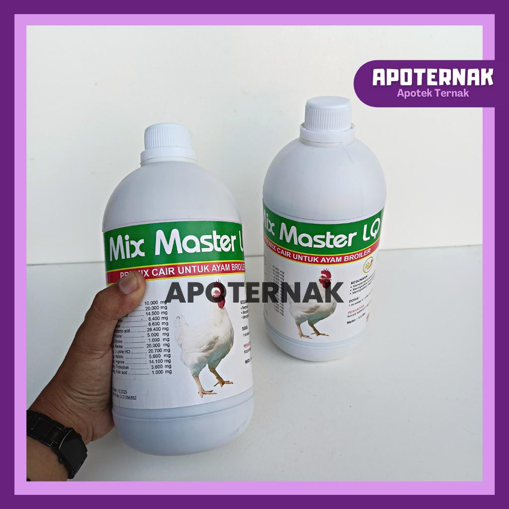 MIX MASTER LQ BROILER | Premix Pemacu Pertumbuhan Ayam Broiler Pedaging | Premix Cair 1 Liter